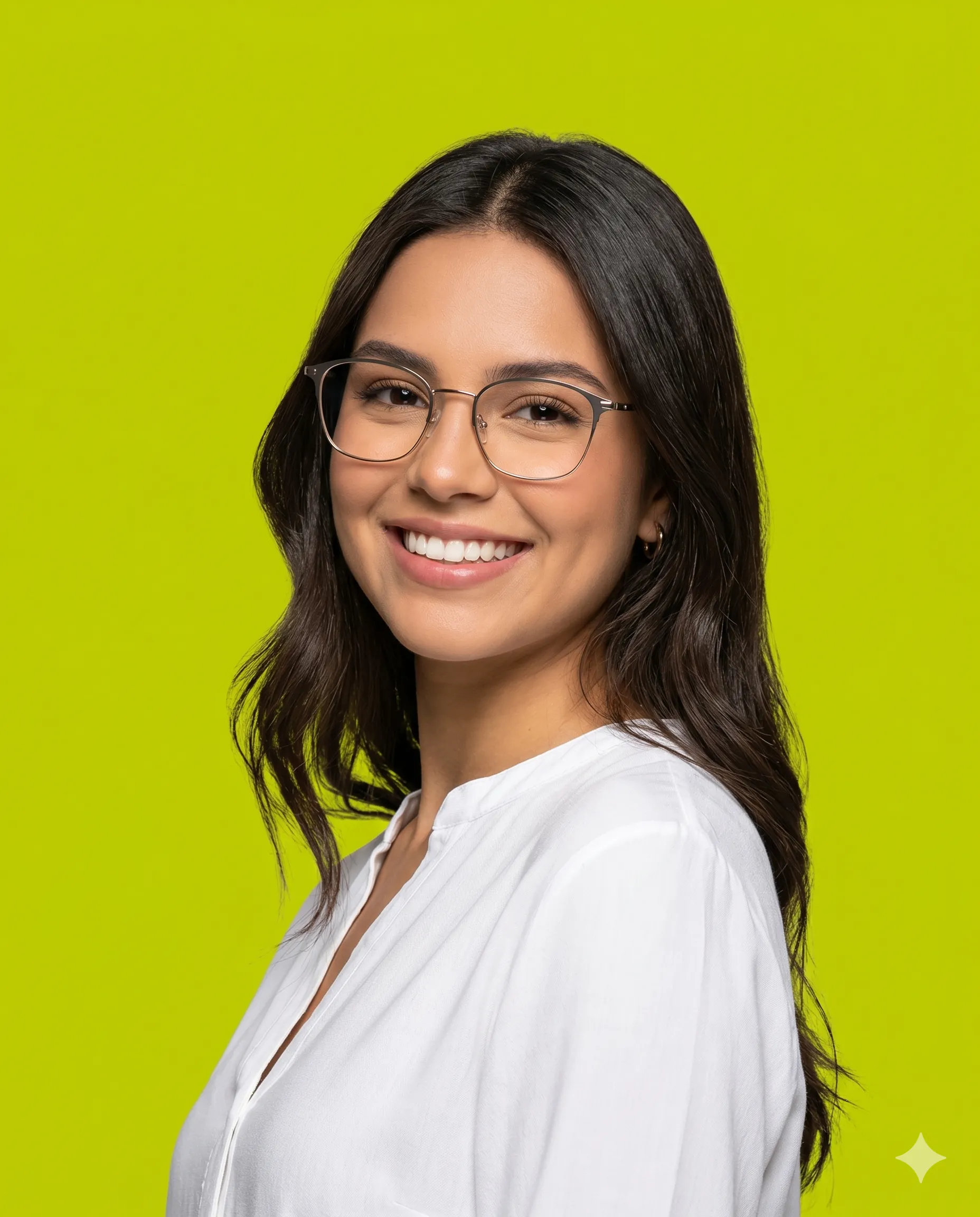 Persona usando monturas modernas en una experiencia visual de Óptica Colombiana