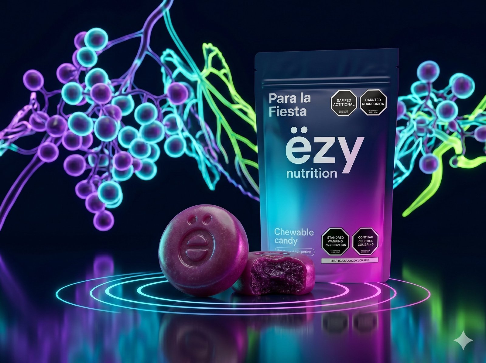 ëzy Para la Fiesta — caramelo masticable con uva japonesa
